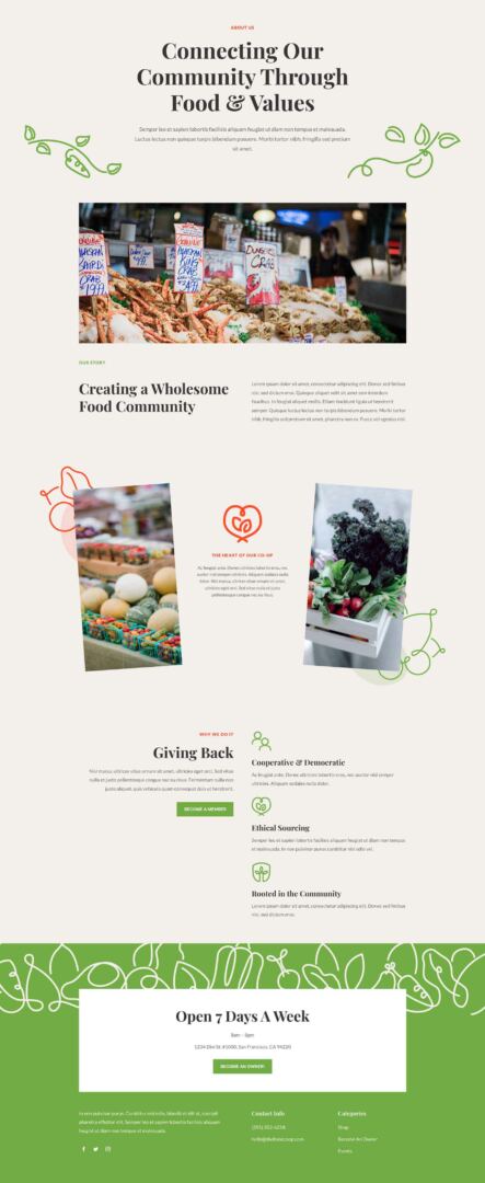 Food Co-op Layout Pack for Divi