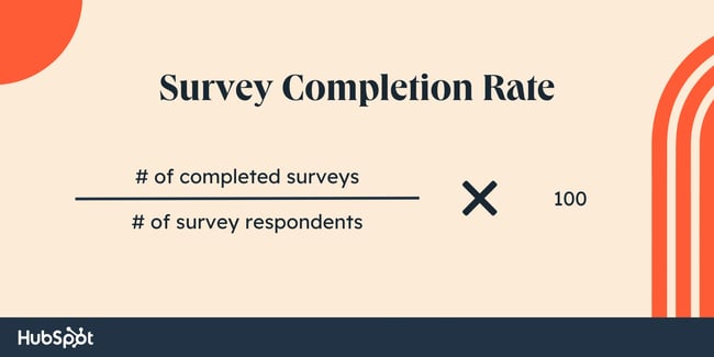 Completion rate equals the # of completed surveys divided by the # of survey respondents.