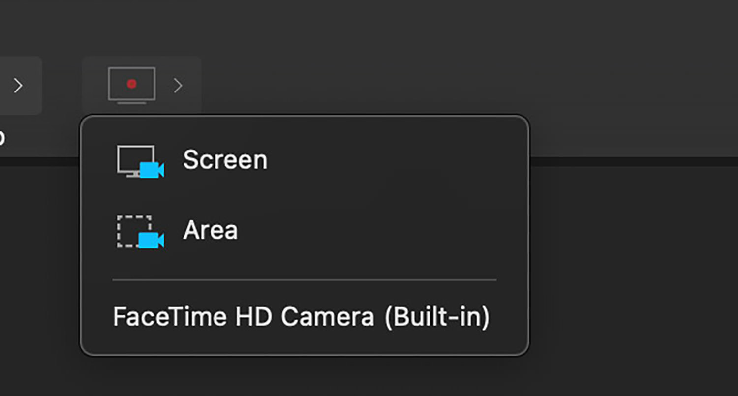 Capto screen recording options