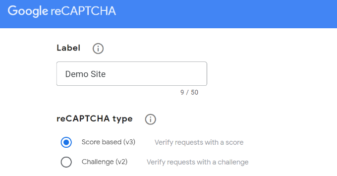 Select v3 captcha version