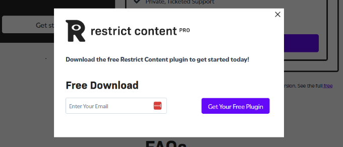 Sign up for a free restricted content pro account