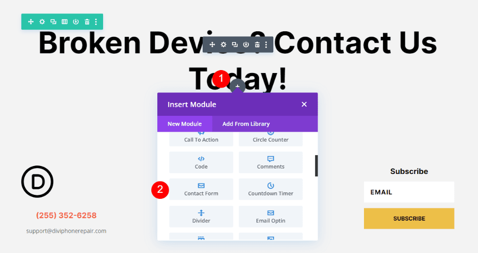 Minimum Length for Contact Form Fields Example