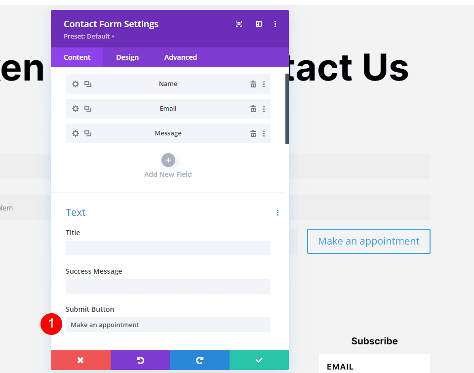 Minimum Length for Contact Form Fields Example