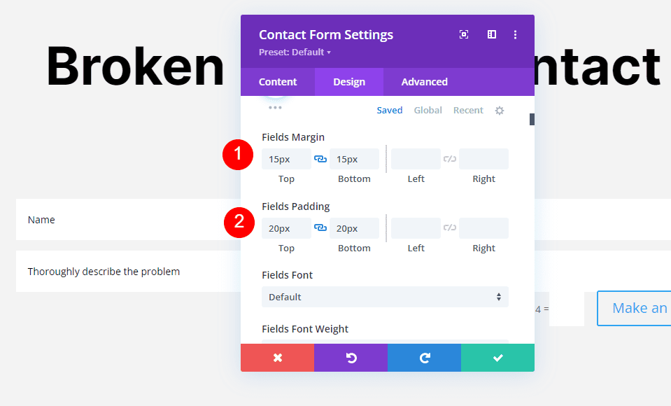 Minimum Length for Contact Form Fields Example