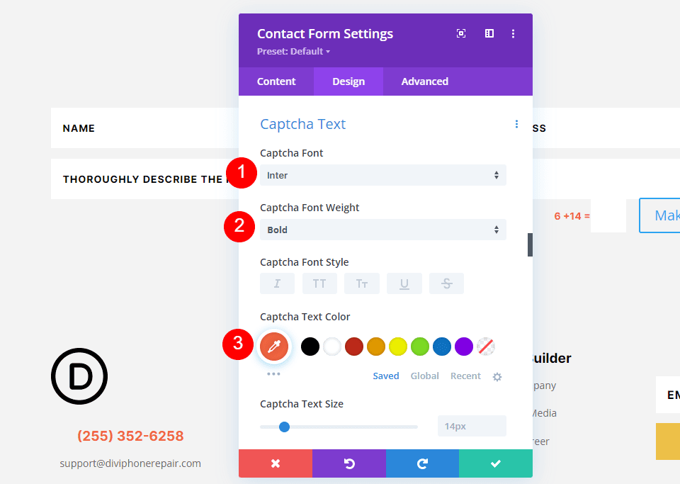 Minimum Length for Contact Form Fields Example