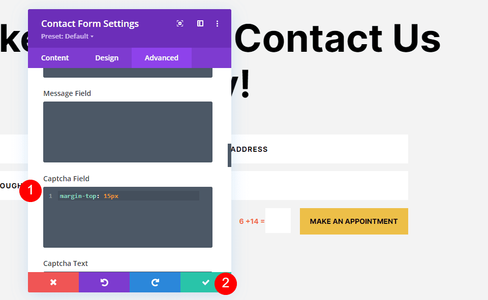 Minimum Length for Contact Form Fields Example