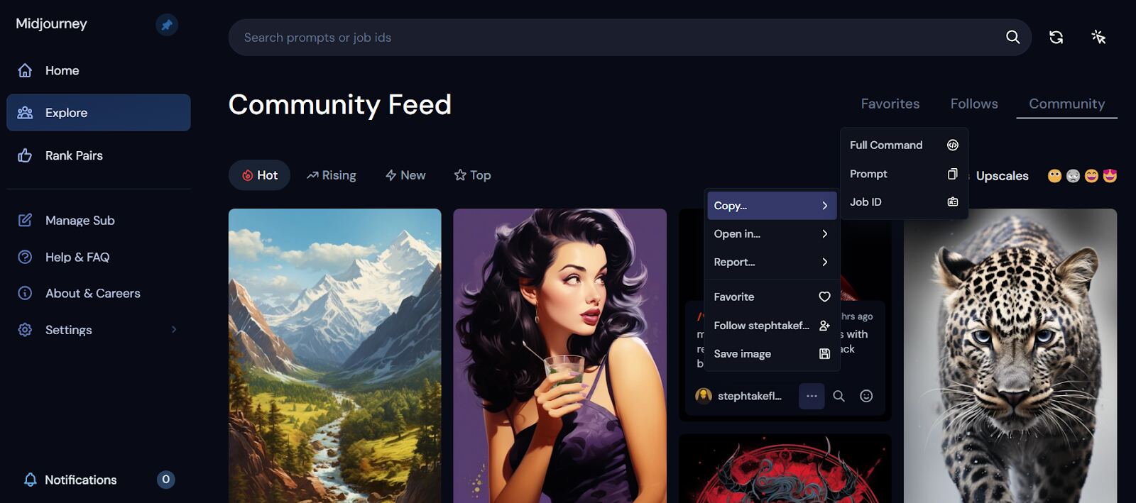 midjourney community feed