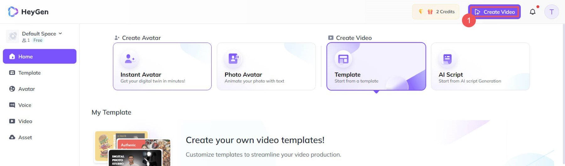 Create Video with HeyGen - Step 1