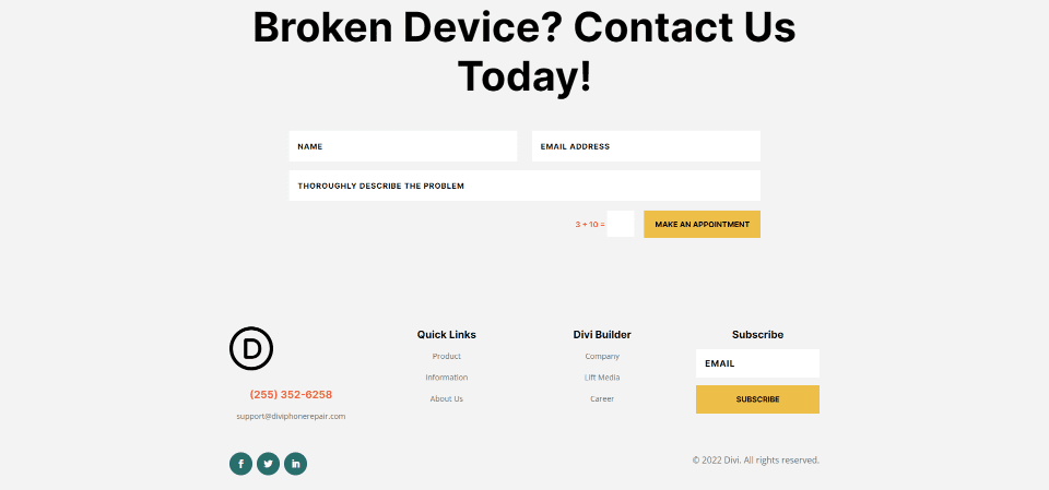 Desktop Minimum Length for Contact Form Fields Example