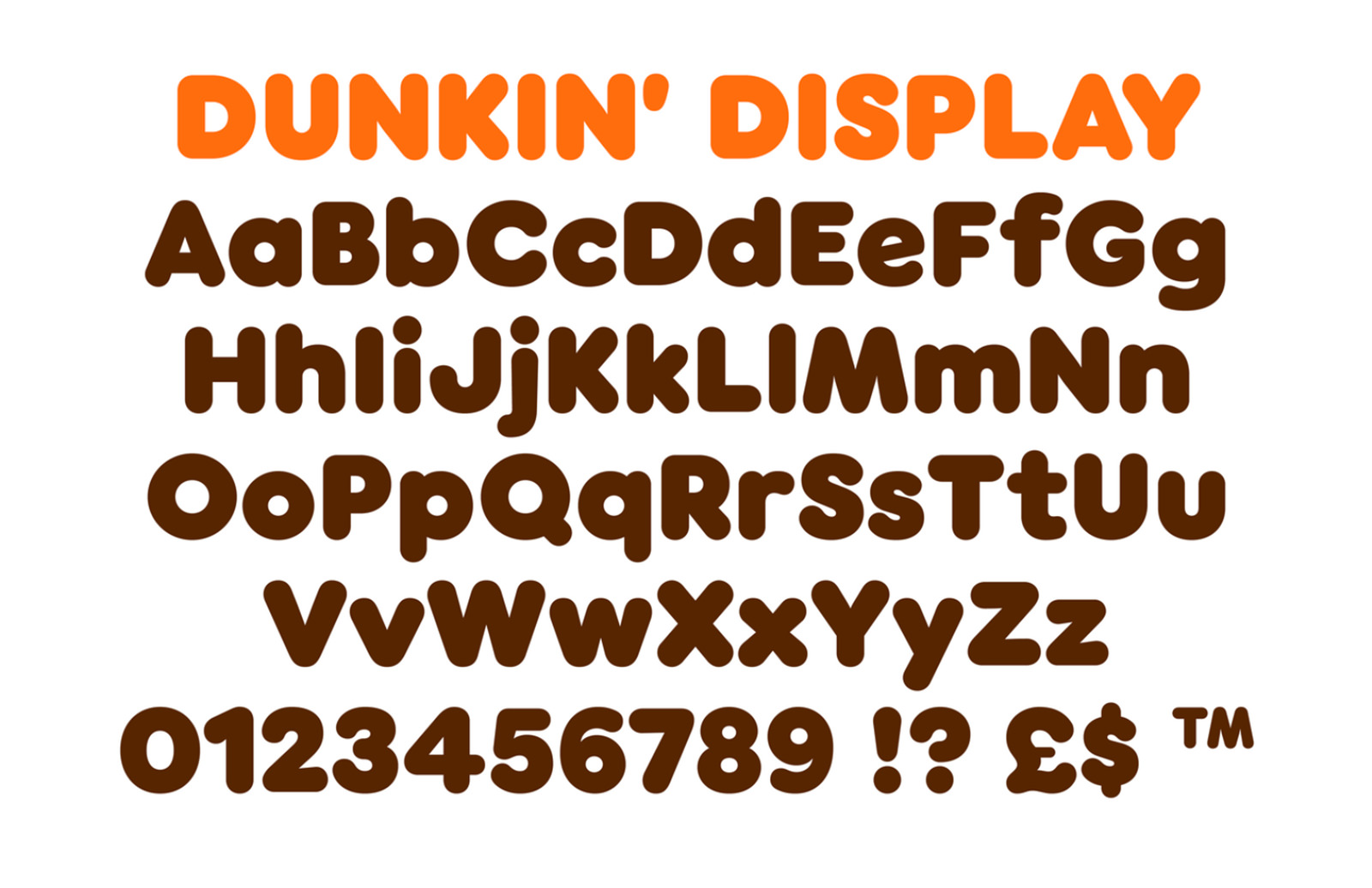 Dunkin font style example