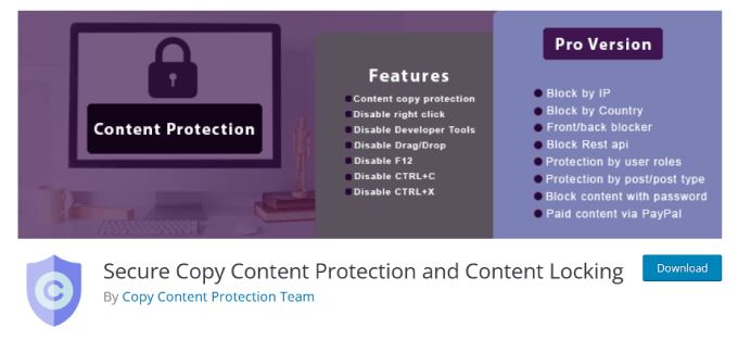 Secure Copy Content Protection and Content Locking