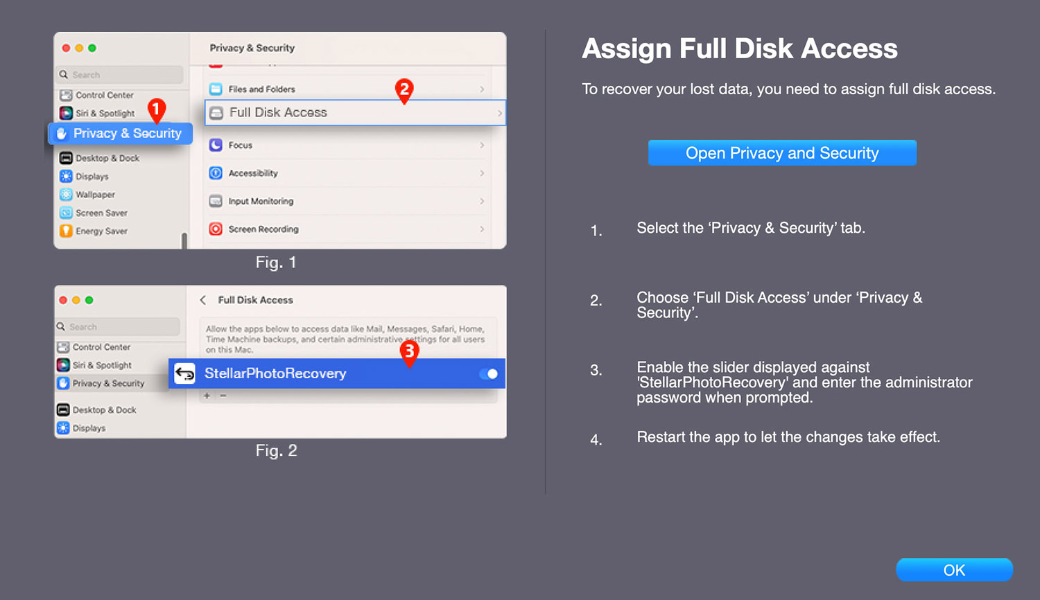 Granting Full Disk Access