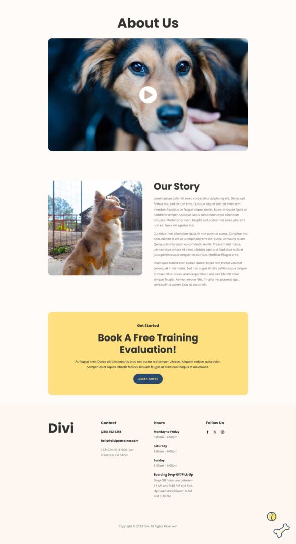 Pet Trainer Layout Pack for Divi