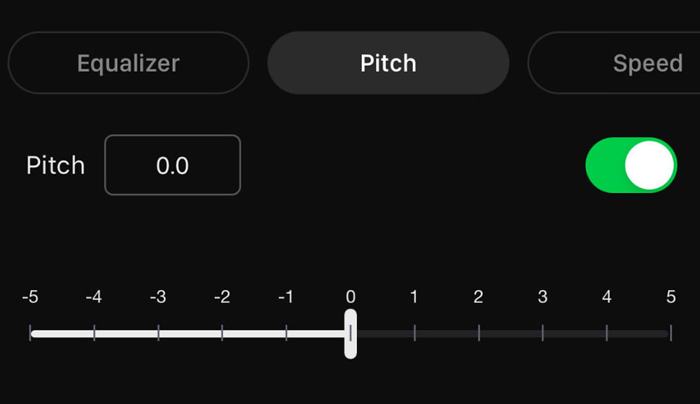 Pitch Adjustment in AudiOn