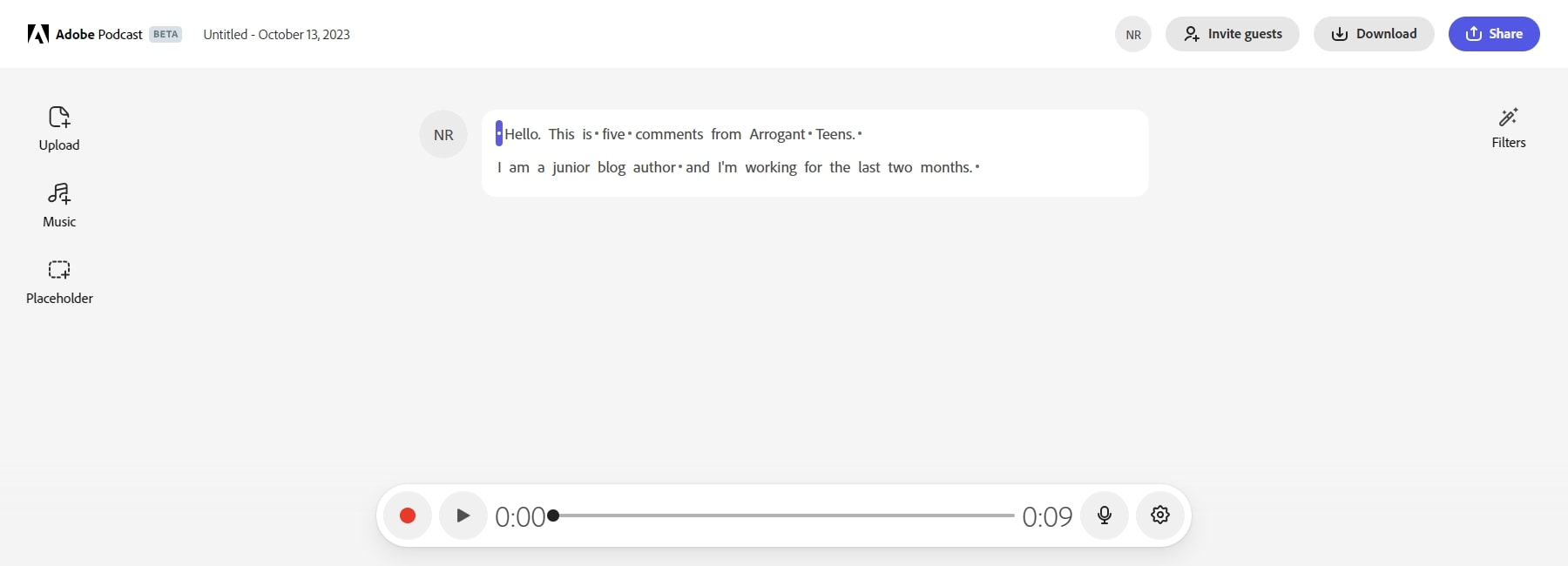 adobe podcast ai recorded audio