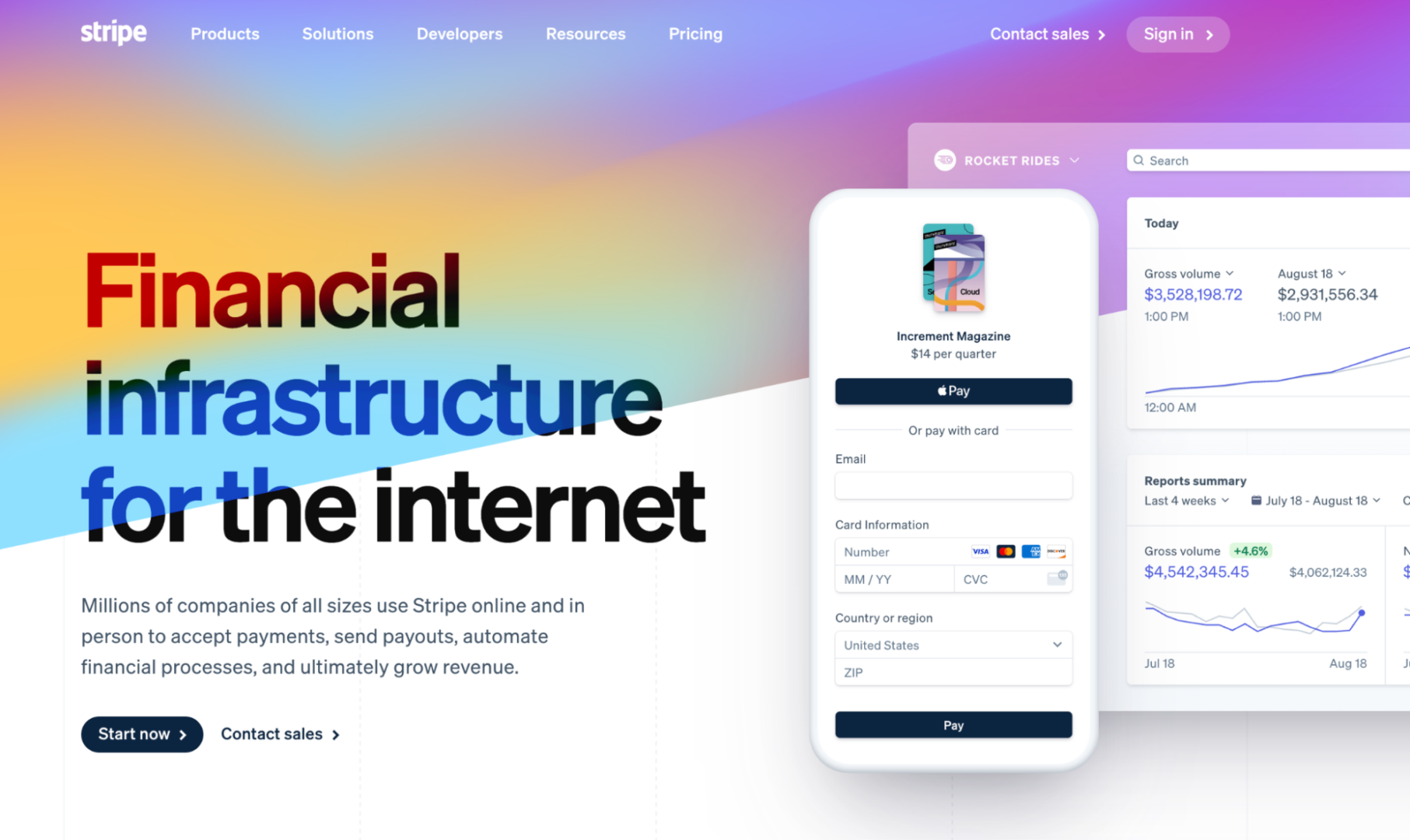 Stripe homepage