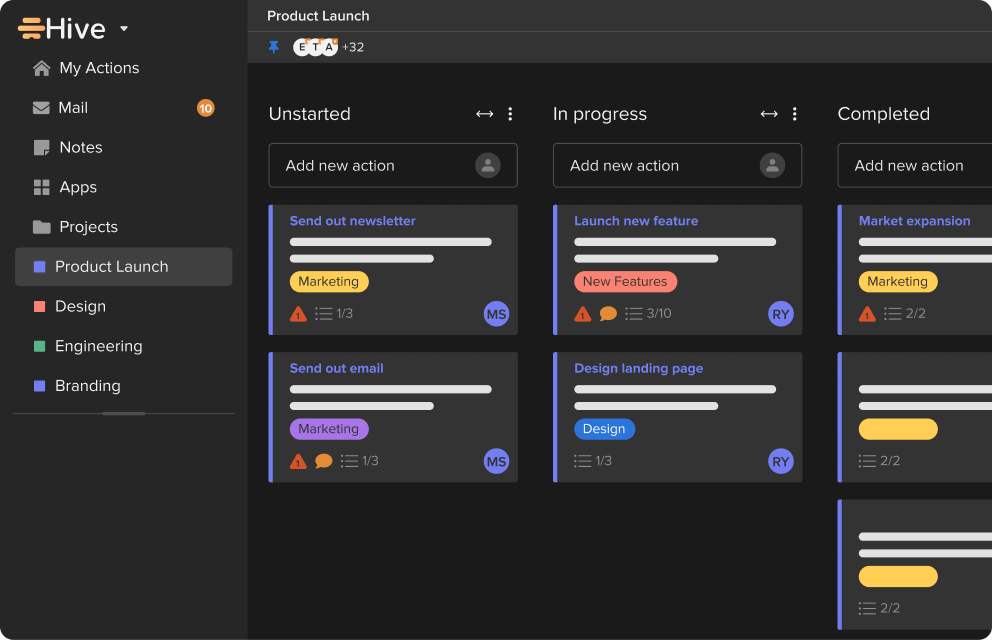 Hive dashboard; slack alternatives