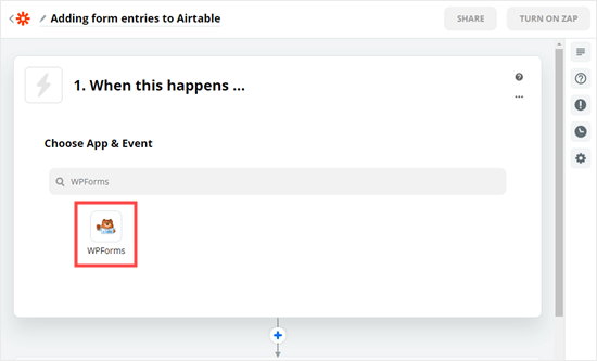 Choose WPForms as your trigger app