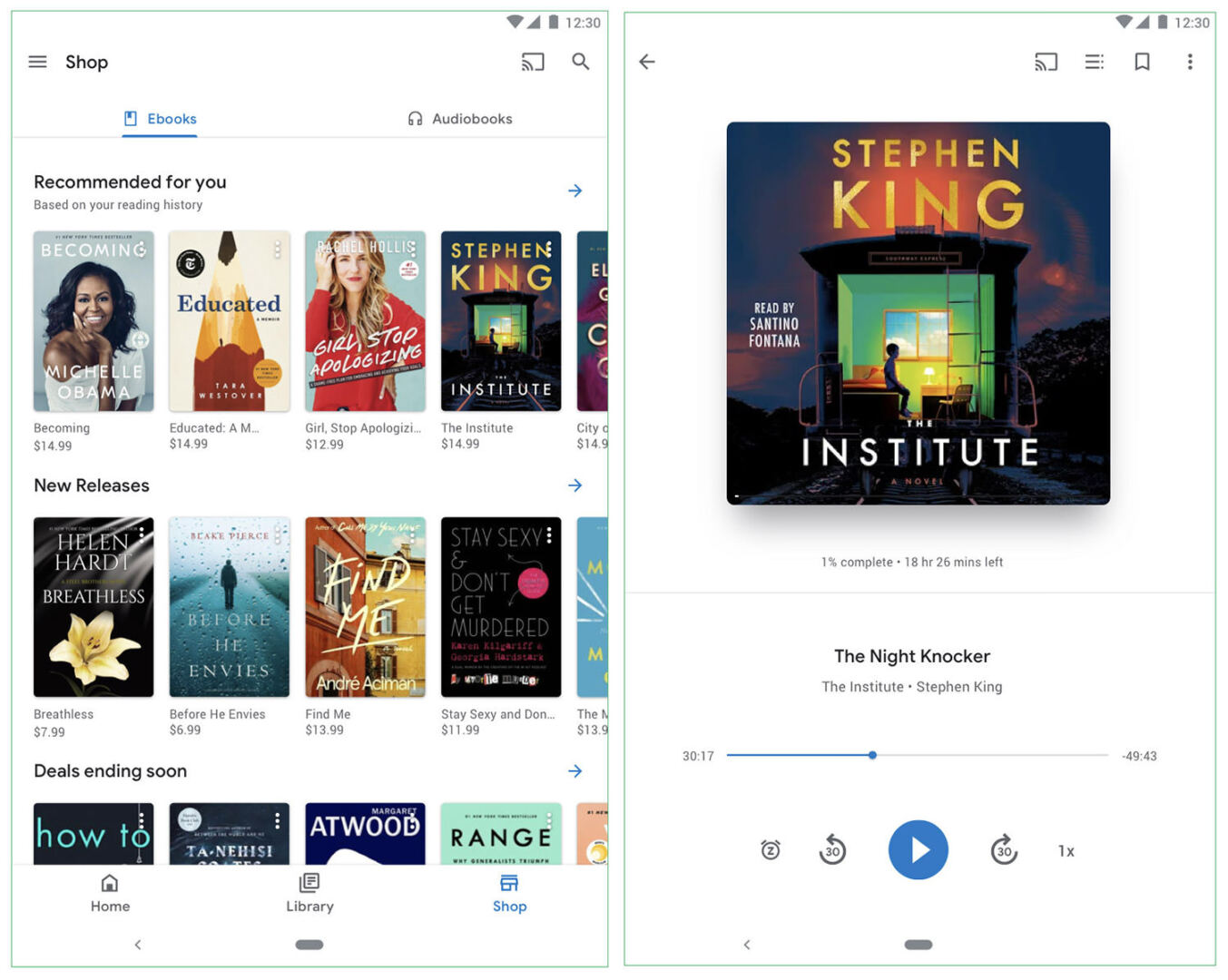 Google Play Books Interface