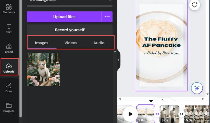 Upload video to canva 