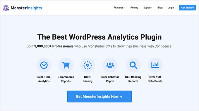 The MonsterInsights Google Analytics plugin