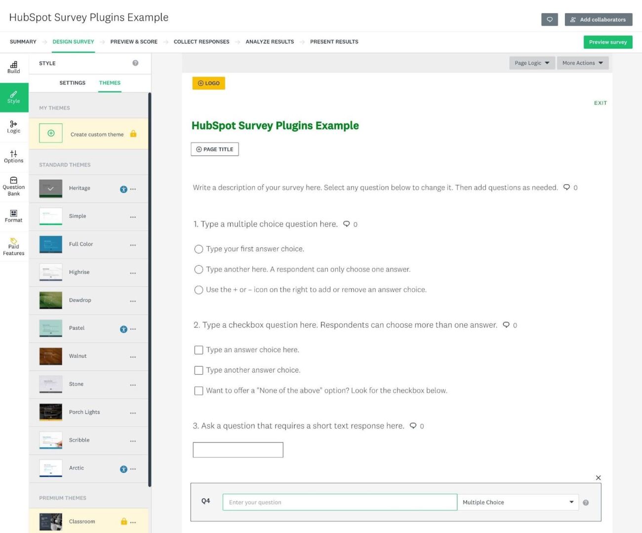 The SurveyMonkey survey builder