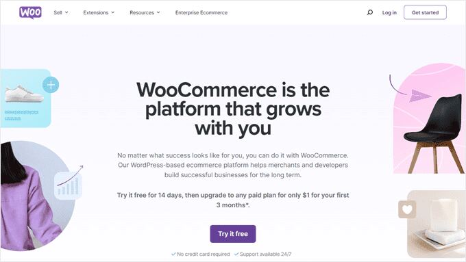 WooCommerce landing page