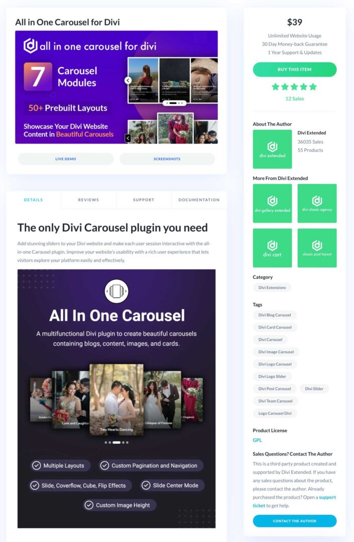 All in One Carousel for Divi
