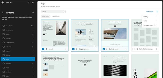 Data set views in WordPress 6.5