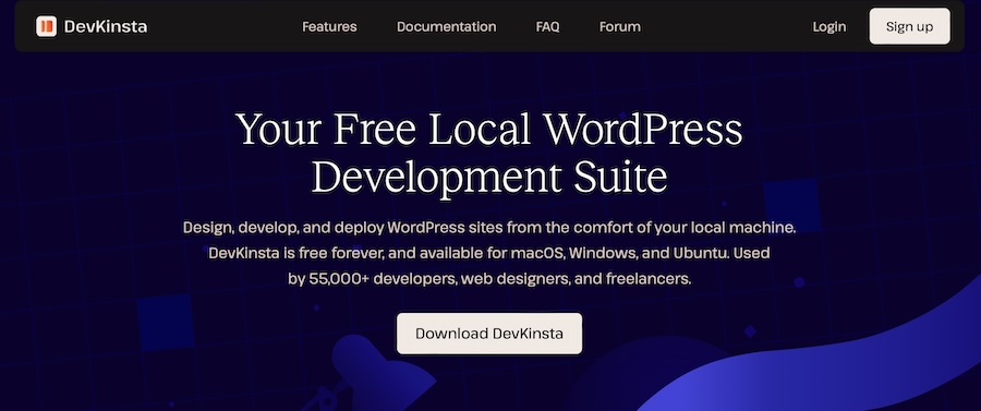 DevKinsta is a free local environment packed with features.