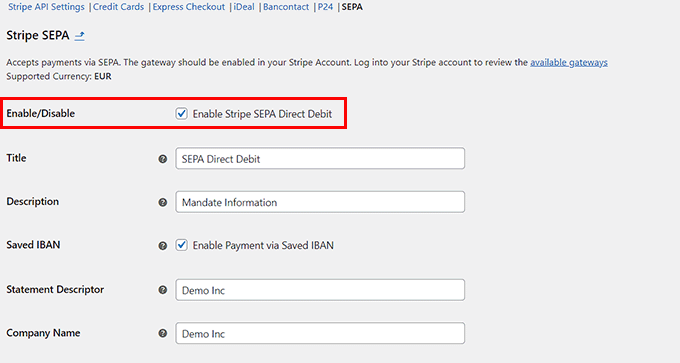 Enable SEPA Payments for your WooCommerce store