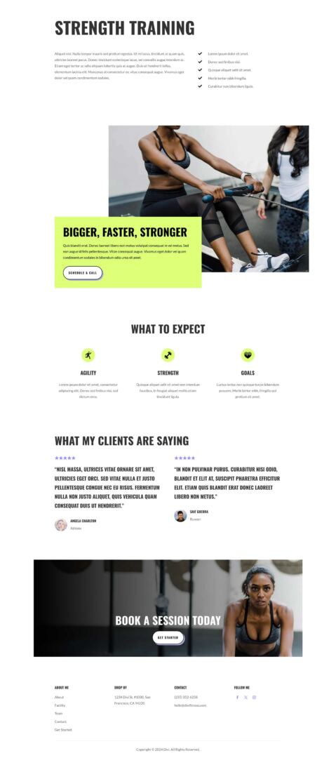 Fitness Trainer Layout Pack for Divi