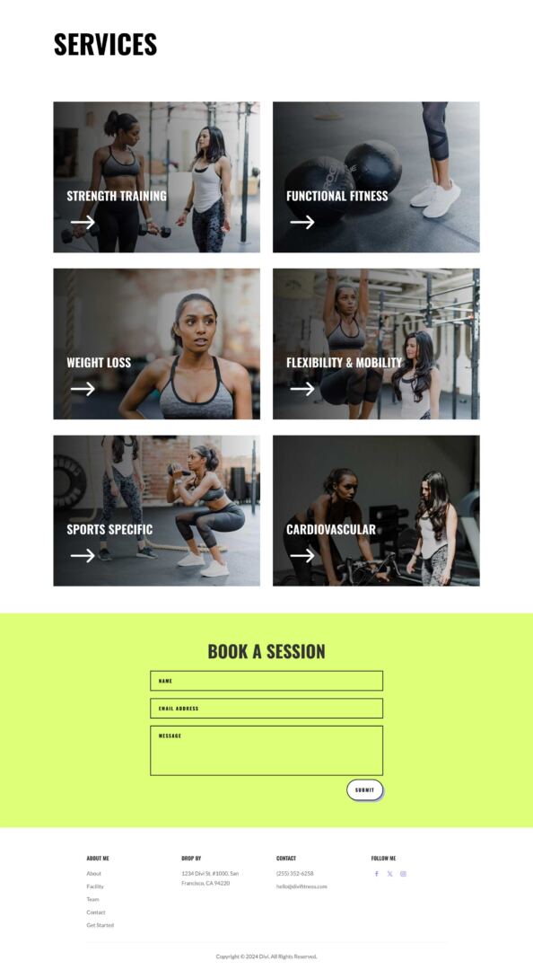 Fitness Trainer Layout Pack for Divi