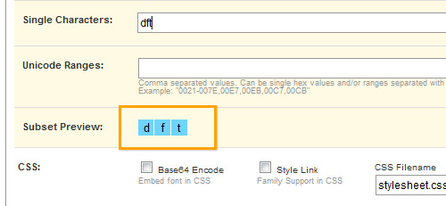 font subset