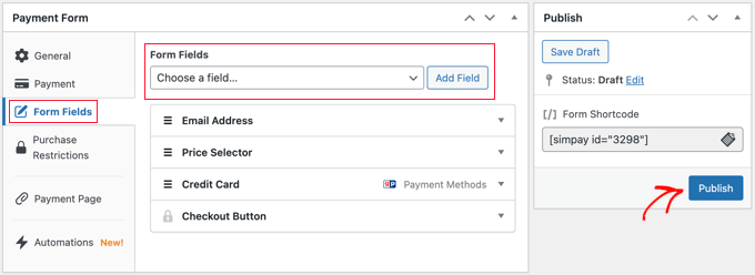 Add Any Additional Form Fields You Need to the Payment Form