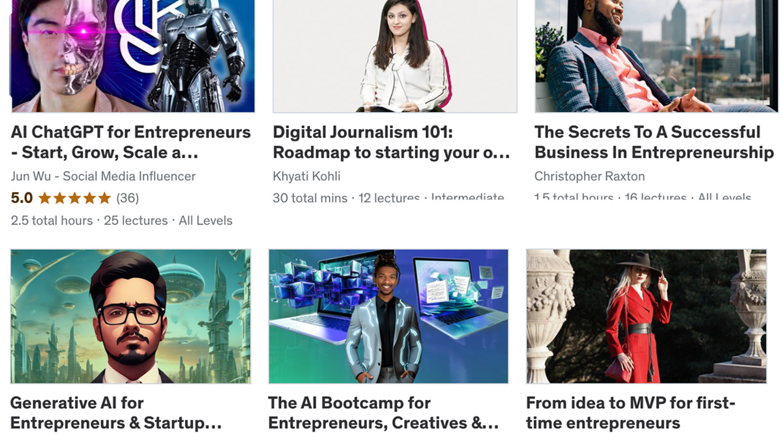 Udemy Courses for Entrepreneurs