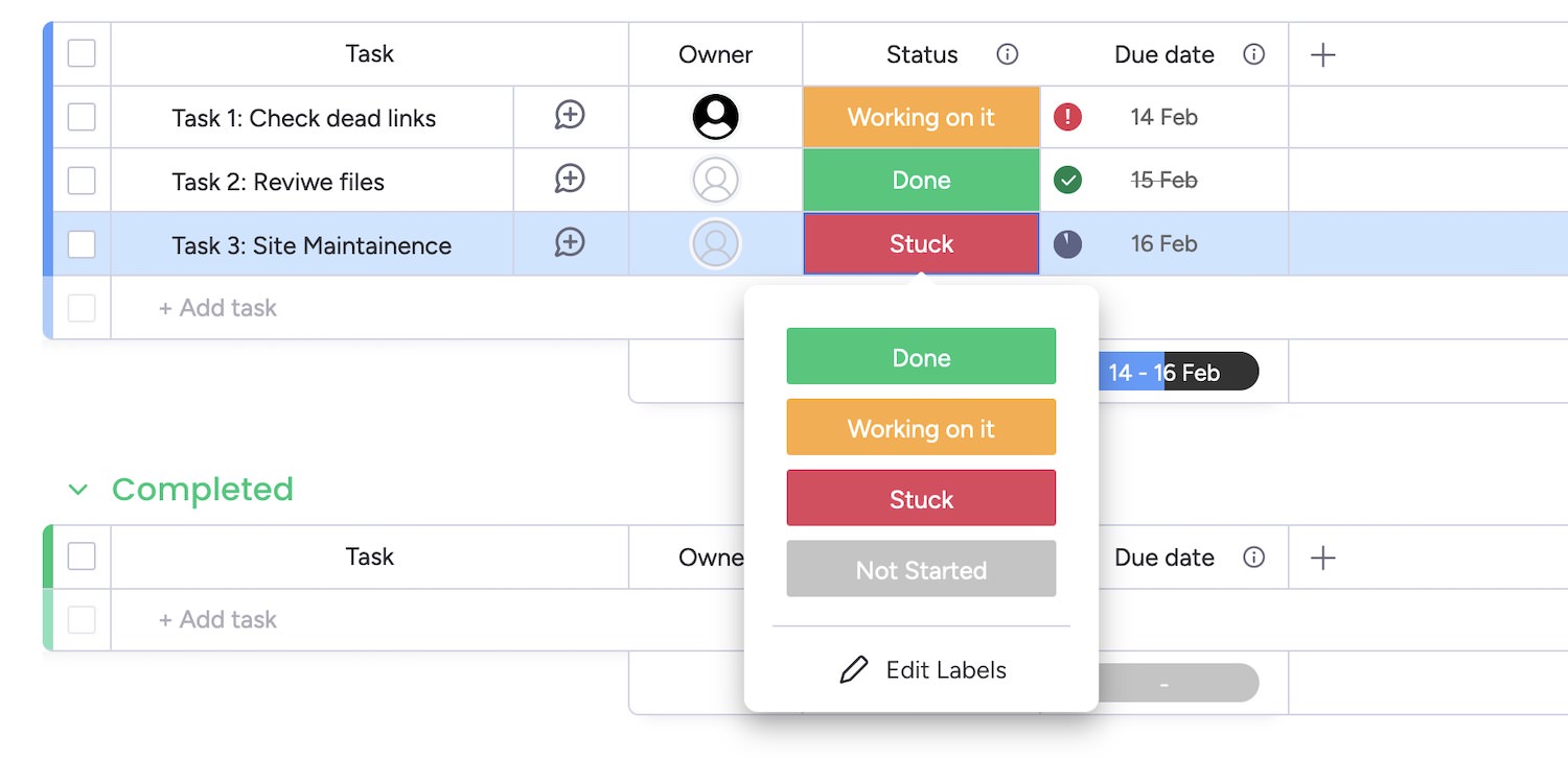 track task progress