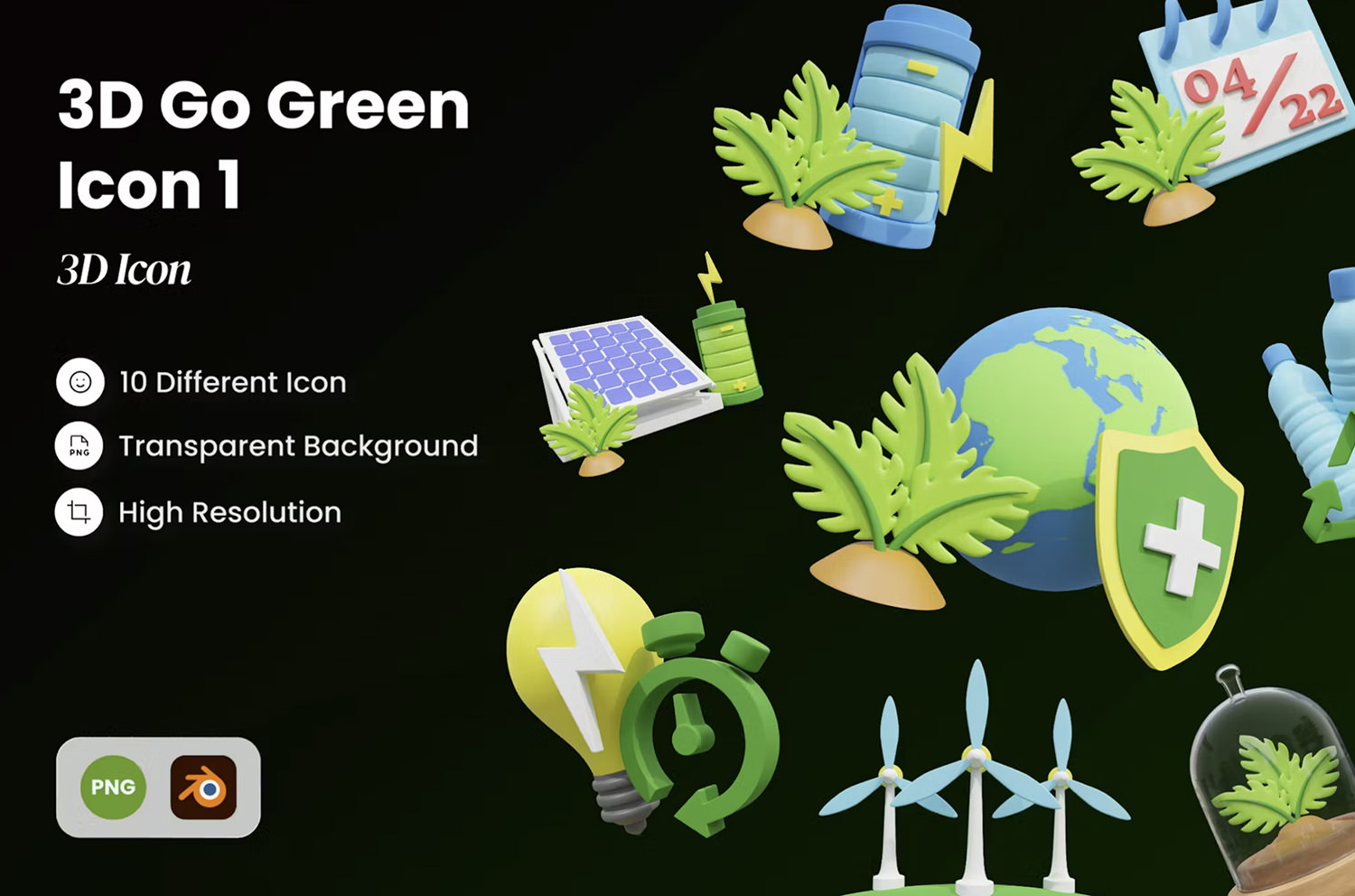 3D Go Green Icon