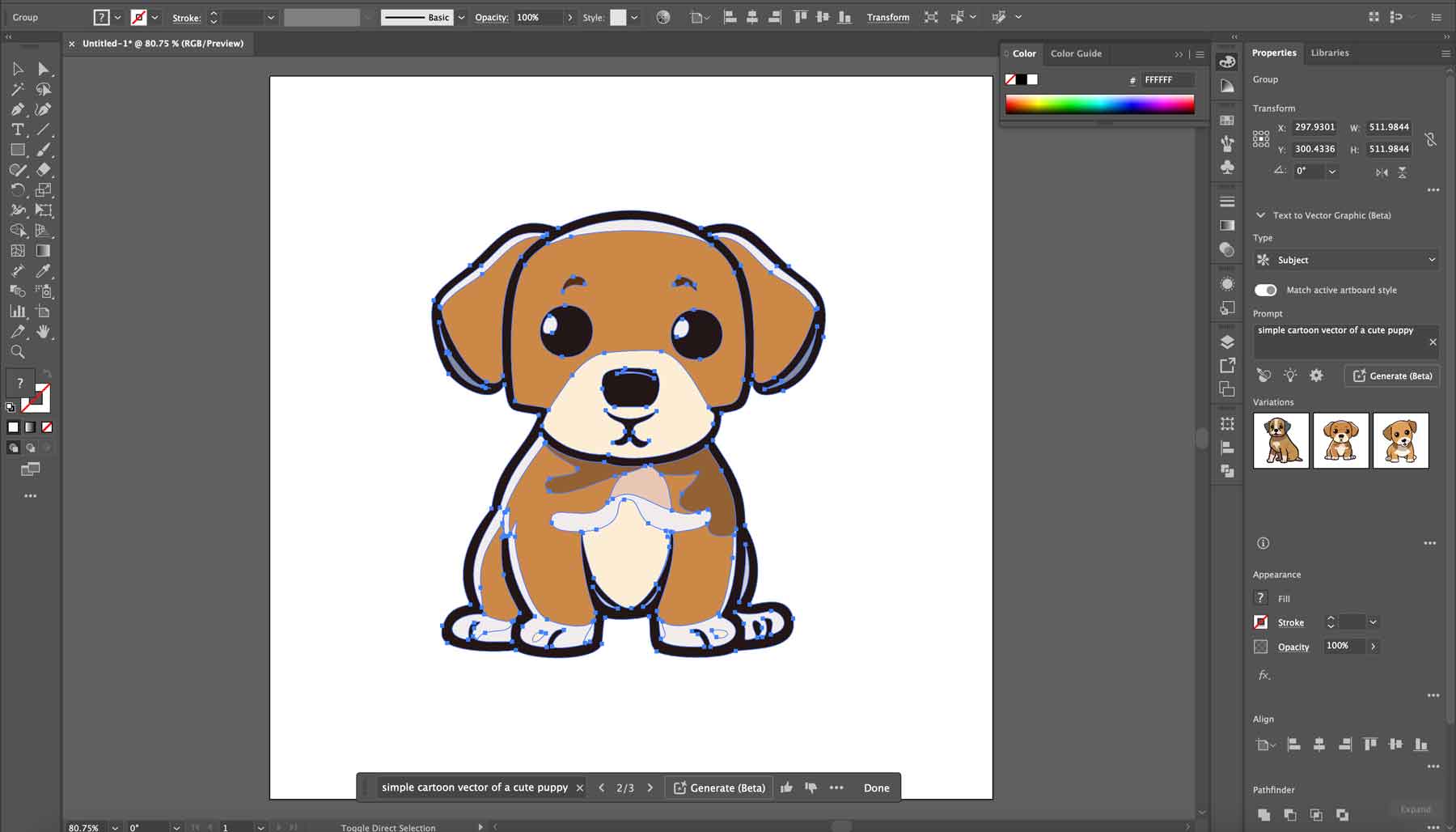 Generate vector art with Firefly