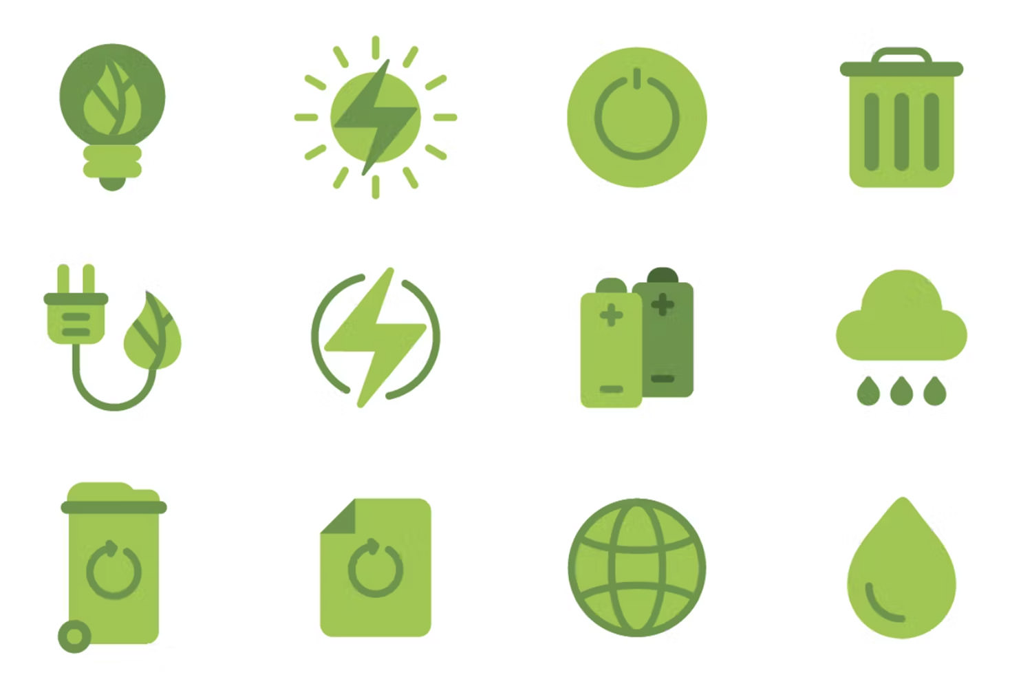 Green Energy Flat Icons