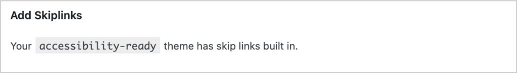 WP Accessibility Add Skiplinks