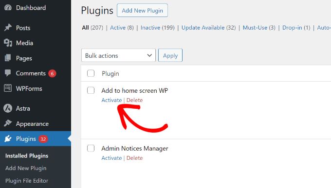 Activate a plugin