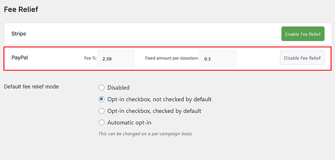 Add recovery fee per donation for different payment gateways