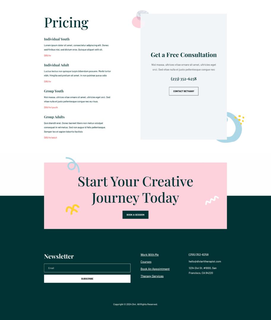 Art Therapist Layout Pack for Divi