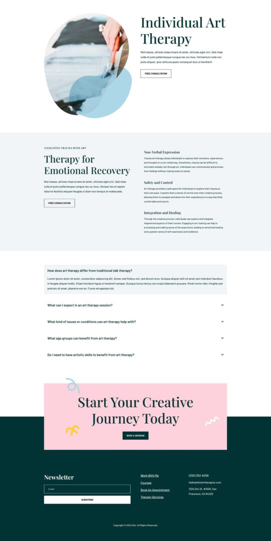 Art Therapist Layout Pack for Divi