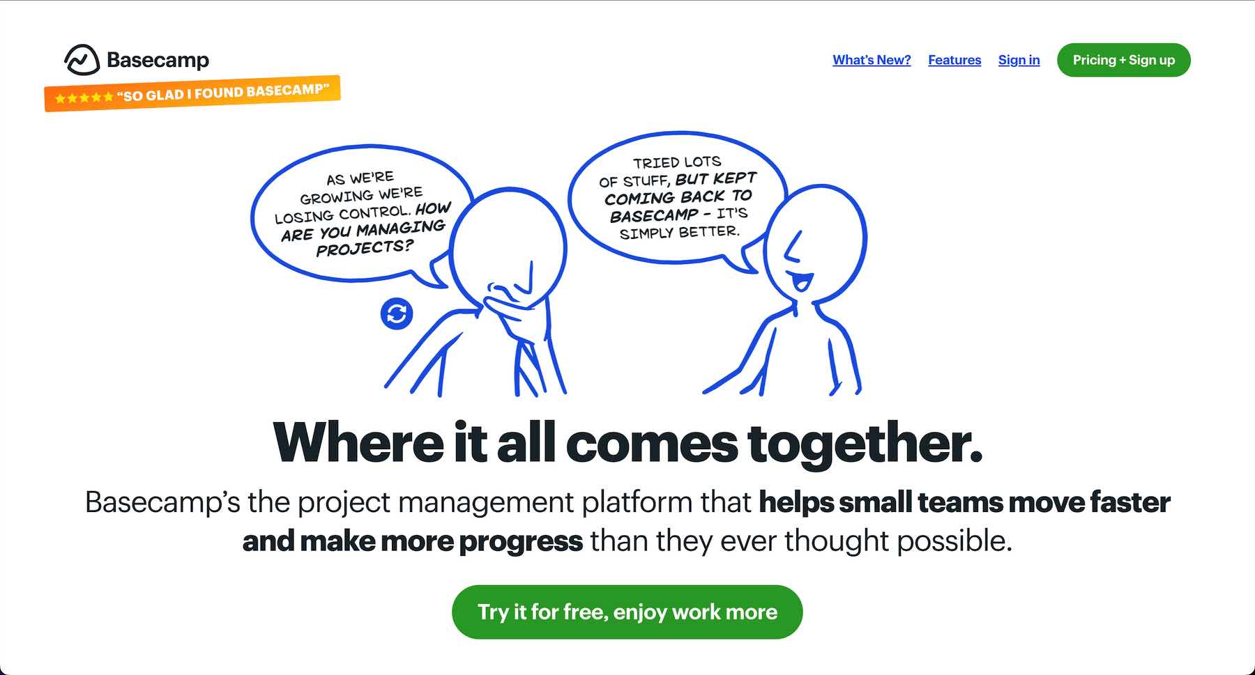 Basecamp Website Homepage Screenshot September 2023