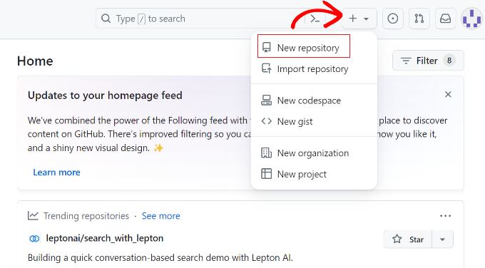 Create a new repo in GitHub