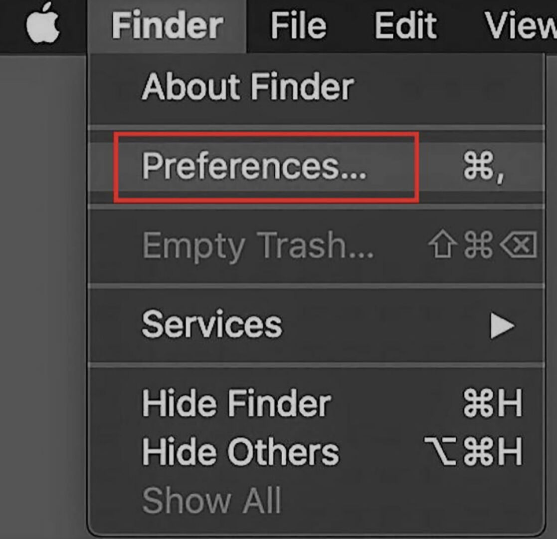 Accessing Finder Preferences