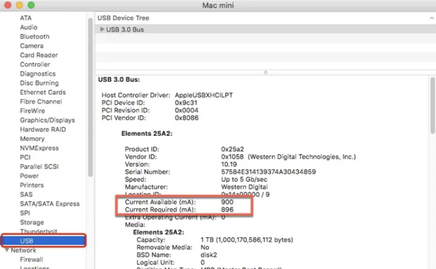Checking USB Devices in System Information