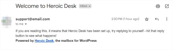 The Heroic Inbox test email